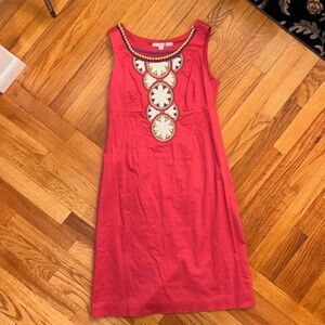 Boden Pink Sleeveless Embroidered Dress Size 8 R